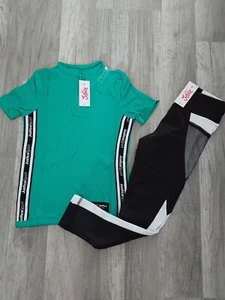 NWT Justice Girls Outfit Justice Sport Ribbed Top/Leggings Size 7 (2) - Picture 1 of 1