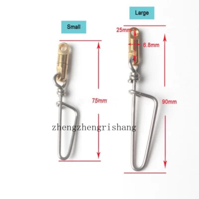 10pcs/lot Fishing Snap Swivels With Interlock Barrel Swivel Connector Solid Ring - Image 1 of 4