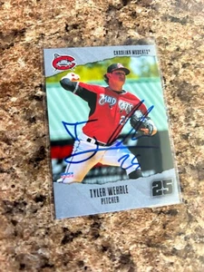 Tyler Wehrle Firmado 2023 Carolina Mudcats Milwaukee Brewers Equipo Set Automático # 27 - Imagen 1 de 1