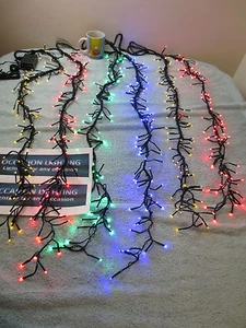 6 DROP LARGE CHRISTMAS COLOUR GARDEN DISPLAY LIGHTS MULTI FUNCTION 480 LIGHTS - Picture 1 of 12