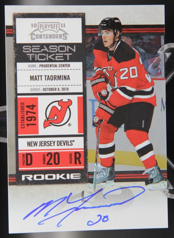 Matt Taormina - 2010-11 Playoff Contenders Auto #147 RC - New Jersey Devils - Image 1 of 2