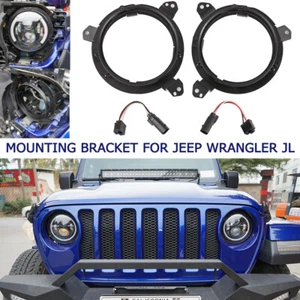 2X 7'' Round LED Headlight Mounting Bracket Ring For Jeep Wrangler JL 2018-2024 - Bild 1 von 12