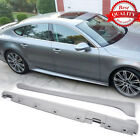For Audi A7 S7 RS7 2012-2017 Side Skirts Extension Lip Spoiler Trim Unpainted