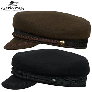 Sterkowski CHANDLER Wool Fiddler Cap Crown Jewish Fisherman Navy Retro - Bild 1 von 9