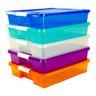 Storex 12x12 Stack & Store Box Assorted Colors Case of 5 Stack Design Durable