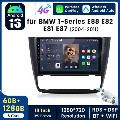 Android CarPlay 9"Autoradio GPS Navi DAB+ Für BMW 1er E81 E82 E87 E88 2004-2011 - Bild 1 von 4