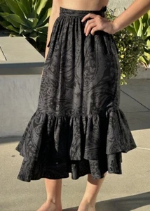 Vintage Avenue Italy Sz 40 100% Wool Paisley Skirt READ - Picture 1 of 19