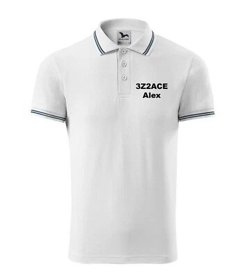 SQ1K Raffiniertes besticktes Herren-Poloshirt mit Ihrem Rufzeichen und Namen