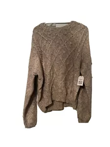 NEW Time And Tru Women's Crew Neck Cable Knit Sweater Size XX-LARGE (20) Pink - Picture 1 of 1