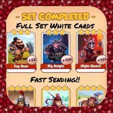 Coin Master Warriors Set (x3 White Cards) Night Guard, Pig Knight...(Fast Send)
