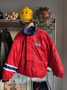 Vintage New England Patriots Reversible Red/Blue Starter Puffer Jacket SZ XL￼￼￼ - Picture 1 of 6