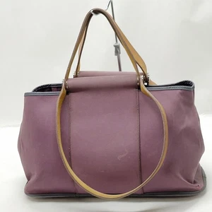 NO TARIFF Hermes Hand Bag Purple Canvas 4490570 - Picture 1 of 10