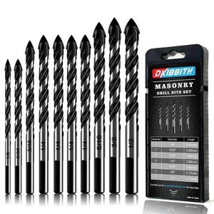 10-Piece Masonry Drill Bits Set for Tile Glass 10 Piece Bit - Bild 1 von 10