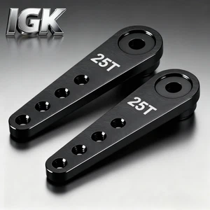 Brazo de bocina servo de aluminio 25T 2 piezas para coche de barco modelo Futaba Savox RC (negro) - Imagen 1 de 6