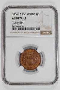 1864 LARGE MOTTO TWO CENT PIECE NGC AU DETAILS - Picture 1 of 2