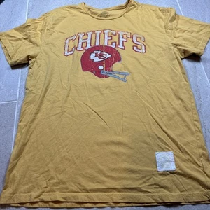 Men's XL Kansas City Chiefs T Shirt - Reeebok - Yellow - Retro Sport NFL KC - Picture 1 of 6