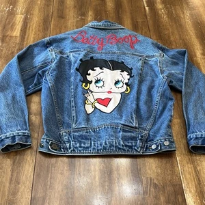VTG 90s Betty Boop Oversize Truckers Jean Jacket American Toons by Excelled SZ S - Picture 1 of 24