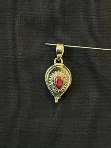 Sterling Silber Rubin Gift Anhänger Neu - Bild 1 von 5