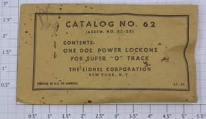 Lionel 62-25 No.62 Super "O" Track Power Lockon (Sobre de 12) - Imagen 1 de 2