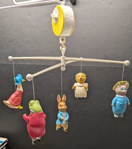 Vintage 1980 Eden Beatrix Potter Peter Rabbit Musical Mobile Complete Tested - Picture 1 of 13
