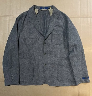 Polo Ralph Lauren Blazer Mens 48R Gray Herringbone Modern Fit Old Money Preppy - Image 1 of 4