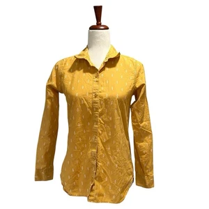 Garnet Hill Hemd Gr. 0 Bio Pima Baumwolle gelb Button Down - Bild 1 von 10