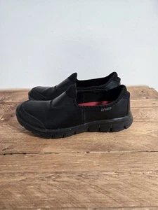 Zapatos sin cordones Skechers Work de cuero negro antideslizantes talla 5,5 - Imagen 1 de 9