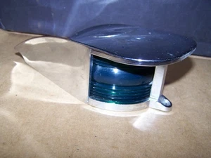 VINTAGE MCM 650-2 MARINE BOAT BOW LIGHT CHROME w/ RED & GREEN LENSES AS-IS - Picture 1 of 5
