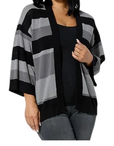 DG2 by Diane Gilman Weekender Collection Häkel Strick Cardigan Schwarz Gr. M Neu mit Etikett - Bild 1 von 2