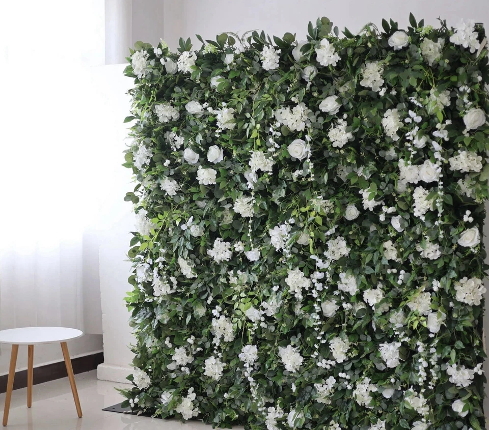 8x8 Ft Artificial Flower Wall Panel Wedding Backdrop Event Party No Stand - Image 1 of 4