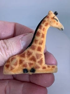 Broche vintage de terciopelo suave jirafa muy raro m-3079 - Imagen 1 de 3