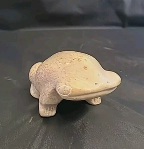 Soapstone Frog M Gaiti Signed Carved Toad Frog Figurine Paperweight Vintage - Picture 1 of 8