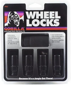 Chrome Duplex Acorn Wheel Lock 14mm x 1.50 Black, Pack of 4 - Picture 1 of 2