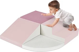 4-Piece Kids Climb & Crawl Soft Foam Block Activity Play Structures - Pink - Picture 1 of 7