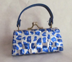 Blue Leopard Print Purse Fits 18" American Girl Dolls - Picture 1 of 1