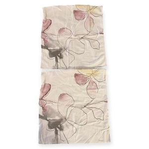 West Elm Floral Euro Shams 2 Cotton Pillowcases Square - Picture 1 of 8