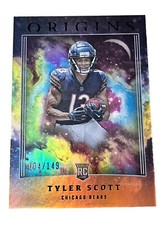 2023 Panini Origins Tyler Scott Holo Orange 004/149 Card #137 Chicago Bears RC