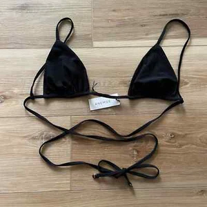 NWT Anemos Wrap Triangle Bikini Black Top L - Picture 1 of 7