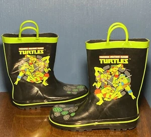 Youth Kids Size 13/1 Teenage Mutant Ninja Turtles Rain Boots Water Proof TMNT - Picture 1 of 13