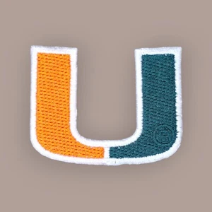 UNIVERSITY OF MIAMI HURRICANES U LOGO BÜGELBILD COLLEGE PATCH 1,5 X 2" - Bild 1 von 3
