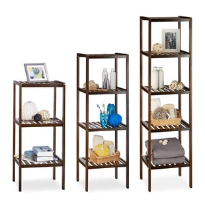 3 tlg. Badregal Set Holzregal Standregal Bambusregal Küchenregal Badmöbel braun - Bild 1 von 6