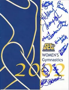 JENNY CAROW& 9 Others Signed SEC Women's Gymnastics Team Magazine COA - Picture 1 of 1