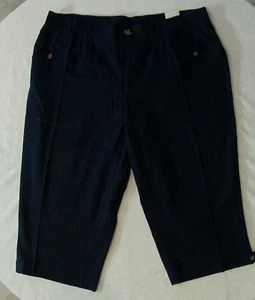 CJ Banks schwarze Caprihose Damen Übergröße 22W mäßig kurvige Passform marine - Bild 1 von 6