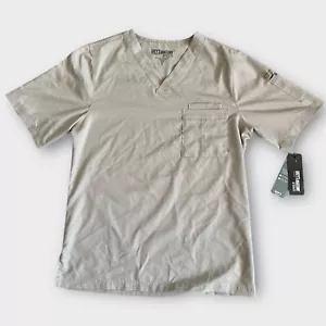NEW Grey's Anatomy by Barco Men's Medium Khaki 3 Pocket Scrubs Top Medic Shirt - Picture 1 of 7