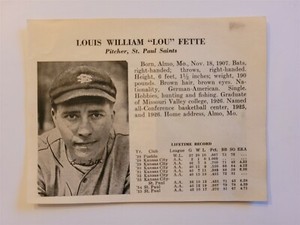 Lou Fette Art Herring St. Paul Saints 1936 Scrapbook Card