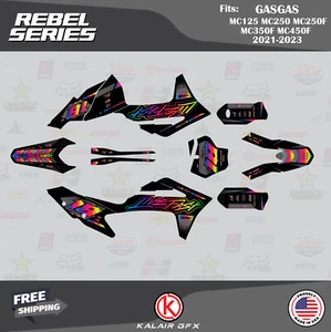 Graphics Kit for GasGas MC125 MC250 MC250F MC350F MC450F 2021-20 Rebel - RAINBOW - Picture 1 of 6