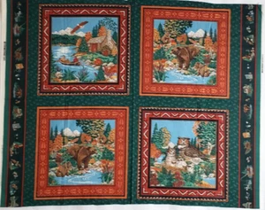 Wildlife Stoff Panel von Concord 35 x 44 cm Baumwolle Vintage 1993 - Bild 1 von 3