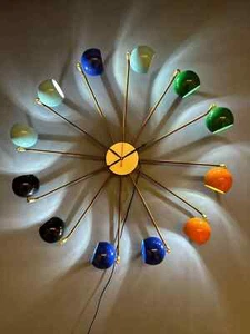 Handmade 24" Mid Century Modern George Nelson Ball Wall Clock Replica Colourful - Picture 1 of 5