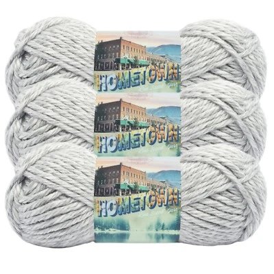 (3 Pack) Lion Brand Yarn 135-225F Hometown Bulky Yarn, Springfield Silver - Image 1 of 4