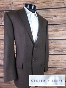 Geoffrey Beene Blazer Sport Coat Two Button Brown Wool Mens 41R Jacket